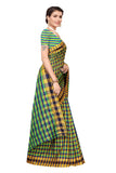 Gosriki Women'S Multicolor Cotton Blend Checks Print Saree With Blouse Piece(Stuti 12_Free Size),Multicolour,,B07WJVWKD6