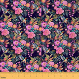 Feelyou Hummingbird Fabric by The Yard, Tropical Birds Floral Upholstery Fabric for Chairs, Watercolor Hummingbird Flowers Farmh