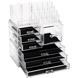 Sea Team 3-Layer Stackable Clear Makeup Organizer with Drawers, Acrylic Plastic Cosmetic Display Case, Jewelry Storage Box for D
