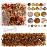 TOAOB 1000pcs Briolette Crystals Glass Beads 4mm 6mm 8mm Rondelle Faceted Spacer Beads Brown Loose Beads for Bracelets Necklace