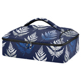 SyXIOP Insulated Casserole Carrier Bag New Zealand Fern Silver Navy Blue