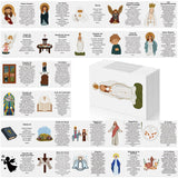 Motiskyy 120 Pcs Spanish Catholic Prayer Cards with Cute Catholic Saints Spanish Holy Prayer Cards Gift for Homeschool Teacher S