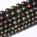 45PCS 8MM Natural Dragon Blood Stone Beads Round Loose Stone Beads for Jewelry Making DIY Energy Stone Healing Power Bracelet 15
