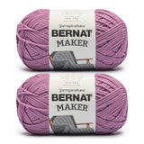 Bernat Maker Hyacinth Yarn - 2 Pack of 250g/8.8oz - 72% Cotton 28% Nylon - #5 Bulky - 290m/317Yards - for Knitting, Crochet and