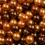 BERMRO 16mm Acrylic Beads 100pcs Brown Pearl Focal Bead Beadable Chunk Bubblegum Beads for DIY Crafting Necklace Bracelet Jewelr