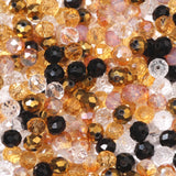 Songxi 200pcs 8mm Gold Glass Beads for Jewelry Making, 5 Style 3 Size Crystal Beads for Bracelets Jewelry Making, Spacer Beads f