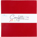 Confetti Cotton Solids Dahlia Red 42 10-inch Squares Layer Cake Riley Blake 10-120-DAHLIARED-42