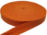 50 Yards Herringbone Tape Ribbon, Cotton Ribbon for Sewing (Orange, 1in)