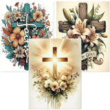 igoodom Diamond Art Kits for Adults, 3 Pack Cross Diamond Painting Kit, Full Drill Round Religious Diamond Art Kits, DIY Gem Art