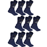 Cotson MenS Diamond Cut Organic Cotton Crew Length Socks (Navy, Pack Of 9)