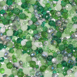 Songxi 1000pcs 4mm/6mm/8mm Green Glass Beads for Jewelry Making, 10 Style 3 Size Crystal Beads for Bracelets Jewelry Making, Spa