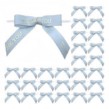 Meseey 30 Pcs Thank You Gold Printed Ribbon Bows 2.5 Inch Twist Tie Crafts Small Bows for Gift Wrapping, Baby Shower,Wedding, Pa