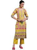 Libas Womens Printed Crepe Straight Kurta With Trousers