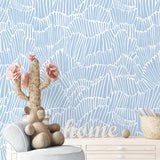 Guvana Blue Wallpaper Peel and Stick Modern Blue and White Contact Paper Coastal Wallpaper Boho Striped Removable Waterproof Wal