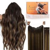 DOORES Wire Hair Extensions, 20 Inch 110g Fish Line Weft Extensions and 2pcs 30g Clip ins Light Blonde Highlighted Golden Blonde