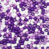 1000+ pcs Pony Beads, Purple/White, Bracelet Beads, Beads for Hair Braids, for Crafts, Plastic Beads, Hair for Braids 6x9mm(Purp