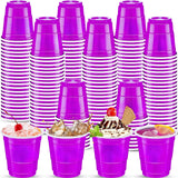 cssopenss 500 pcs Purple shot glasses plastic purple shot glasses disposable 2 oz purple shot cups for drinking Tastings served