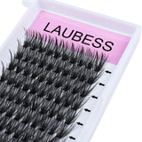 Eyelash Clusters LAUBESS Lash Clusters Individual Lashes Cluster Eyelash Extensions DIY at Home Waterproof Cluster Lashes (40D-D