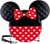 Loungefly MickeyMinnie Valentines Reversible Crossbody Bag BlackRedWhite