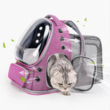 Cawypety Expandable Cat Backpack,Cat Bubble Backpack Carrier for Carrying Cats, Pets and Small Dogs,Airline-Approved,Designed for Travel, Hiking, Walking,Car (Pink