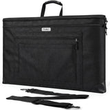 JusArt Art Portfolio Bag, 24x36 Foldable Light Weight Portfolio Folder Case with Adjustable Shoulder Strap, Leather Corners, Wat