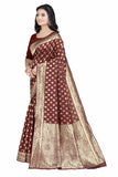 Sugathari Womens Banarasi Saree Pure Kanjivaram Silk Saree Soft New Ladies 2023 Design Wear Pattu Sarees Latest Party Sari Collections With Blouse Piece For Wedding Sadi (San Pari-192 Maroon)