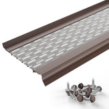 Waterlock Micromesh 5 inch Gutter Guards Leaf Protection, 1 Feet Sample Pack Royal Brown, Stainless Steel Mesh, Aluminum Gutter