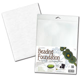The Beadsmith Beading Foundation 8.5 x 11 inches White Fabric 1 sheet Made in The USA Stiff & durable material used fo