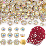 150 Pcs 10/12/14 MM Sew on Rhinestones for Bedazzling,White AB Crystal Glass Flatback Rhinestones for Crafting,Flower Big Gems L