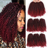 8 Inch Short Passion Twist Hair 6 Bundles Kinky Curly Crochet Hair for Black Women Curly Braiding Hair Crochet Braids Hair (6Bun