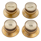 Musiclily Pro Metric Top Hat Bell Knobs 2 Volume 2 Tone Control Knobs Set for Epiphone Les Paul SG Electric Guitar Asia Import S