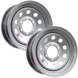 eCustomrim 2-Pack Trailer Rim Wheel 15X6 15 6 Lug On 5.5 Center Silver Modular