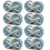HOMBYS 8 Pack Giant Chunky Yarn for Crocheting,Super Bulky Large Soft Fluffy Yarn,Tie Dye Plush Fuzzy Yarn,Mixed Color Thick Che