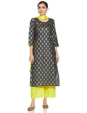 Gosriki Women'S Pure Cotton Straight Kurta With Palazzo & Dupatta (Kpzd-Cot-10002-Blue_M-Go_Blue_Medium),Blue,,B09LS8JRG3