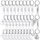 Gisafai 30 Pcs Engravable Stainless Steel Keychain Blanks Silver Metal Blank for Laser Engraving 2025 DIY Crafts Gifts