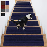 ANTDLE Stair Treads for Wooden Steps 16 Pack 8x30 - Non-Slip Carpet Runner Indoor with TPE Backing & Reusable Adhesive, Anti-Ski
