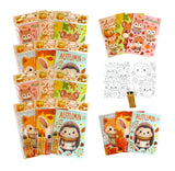 TINYMILLS Autumn Animals Kids Coloring Book Set with Crayons - 12 Pack Fall Woodland Creatures Activity Books for Children | Tha