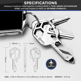 Geekey Multi-tool | Original Key Shaped Pocket Tool | Stainless Steel Keychain Utility Gadget | 16+ Tools | TSA Safe Multitool |