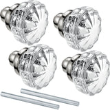Amylove 2 Set Glass Door Knobs Mortise Style Fluted Crystal Antique Door Knobs with Spindle Antique Doorknobs for Home Interior(