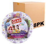 Glad for Kids Disney Princess Disposable Paper Bowls, Floral Frames - Heavy Duty, Soak Proof, Microwavable, Kid-Friendly Snack B