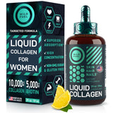 WILD FUEL Liquid Collagen Peptides with Biotin Vitamins for Hair Skin and Nails - 10,000mcg Liquid Collagen for Women and Men 5,