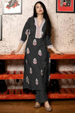 Anni Designer Women'S Rayon Viscose Printed Straight Kurta With Pant & Dupatta (Belagavi Black-Vks01_5Xl_Black_Xxxxx-Large),Black,5XL,,,