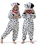 DILUFUN Kids Boys Girls Dalmatian Onesie Costume,One Piece Pajamas,Halloween Funny Animal Onesie Cosplay Costume Sleepwear,Dalma