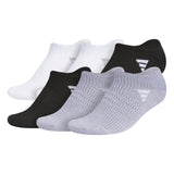Adidas WomenS Superlite 3.0 No Show Athletic Socks (6Pair) LowProfile Fit With Targeted Padding And Arch Compression, White/B