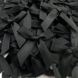 100 Pcs Black Bows, 1.57 Inch Small Ribbon Bow Decorations, Mini Satin Fabric Bows for Crafts and Gift Wrapping (Black)