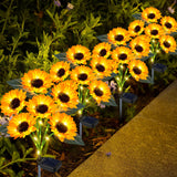 yeuago Solar Sunflower Lights Outdoor Flower Garden Stake Lights,4 Pack 24 Sunflower Waterproof Lights for Outside Party Gardeni