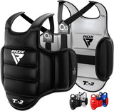 RDX Boxing Chest Guard Reversible, Kickboxing MMA Muay Thai Body Protector, Sparring Training Punching, Adjustable Shield, Marti