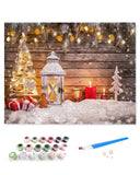 Paint by Numbers for Adults Without Frame, Christmas Decoration Tree Light Gingerbread Man Board Paint by Numbers Kits on Canvas DIY Acrylic Painting for Kids Beginner, 16x20