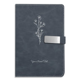 Brown Cloud Personalized Blue Soft Abstract Faux Leather Cover Notebook/Diary With Magnetic Lock, With Personalised/Customized M