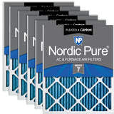 Nordic Pure 12x18x1 (11 1/2 x 17 1/2 x 3/4) Pleated Air Filters MERV 7 Plus Carbon 6 Pack
